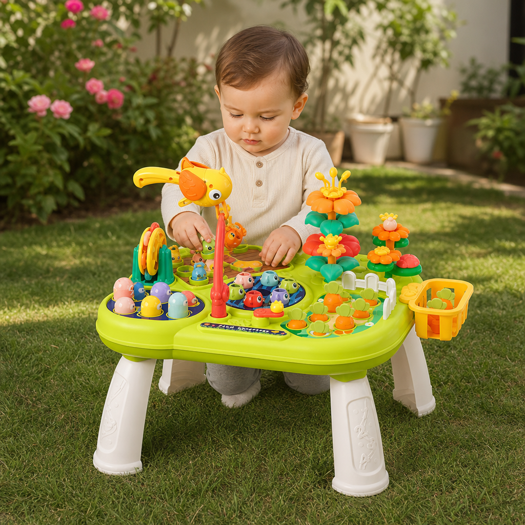 Kids Multifunctional Activity Game Table with Multiple Play Stations