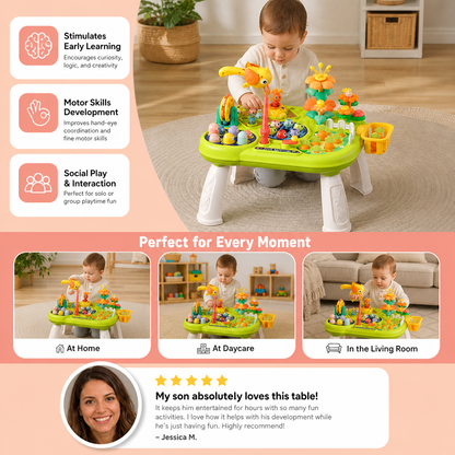 Kids Multifunctional Activity Game Table with Multiple Play Stations