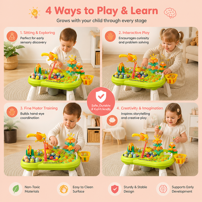Kids Multifunctional Activity Game Table with Multiple Play Stations