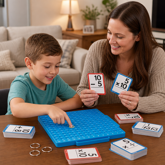 Math Learning Cards Set with Calculation Board – Addition, Subtraction, Multiplication & Division