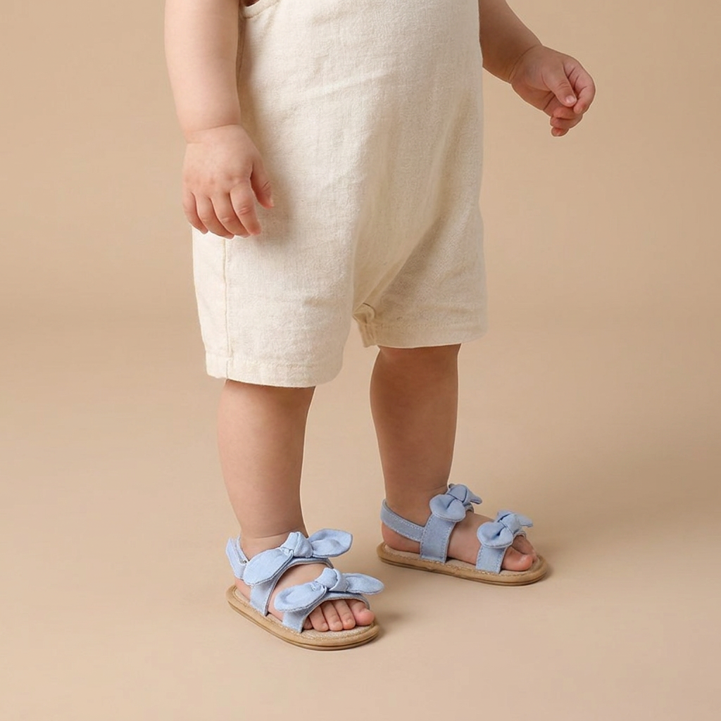 Bunny Ear Bow Sandals Blue