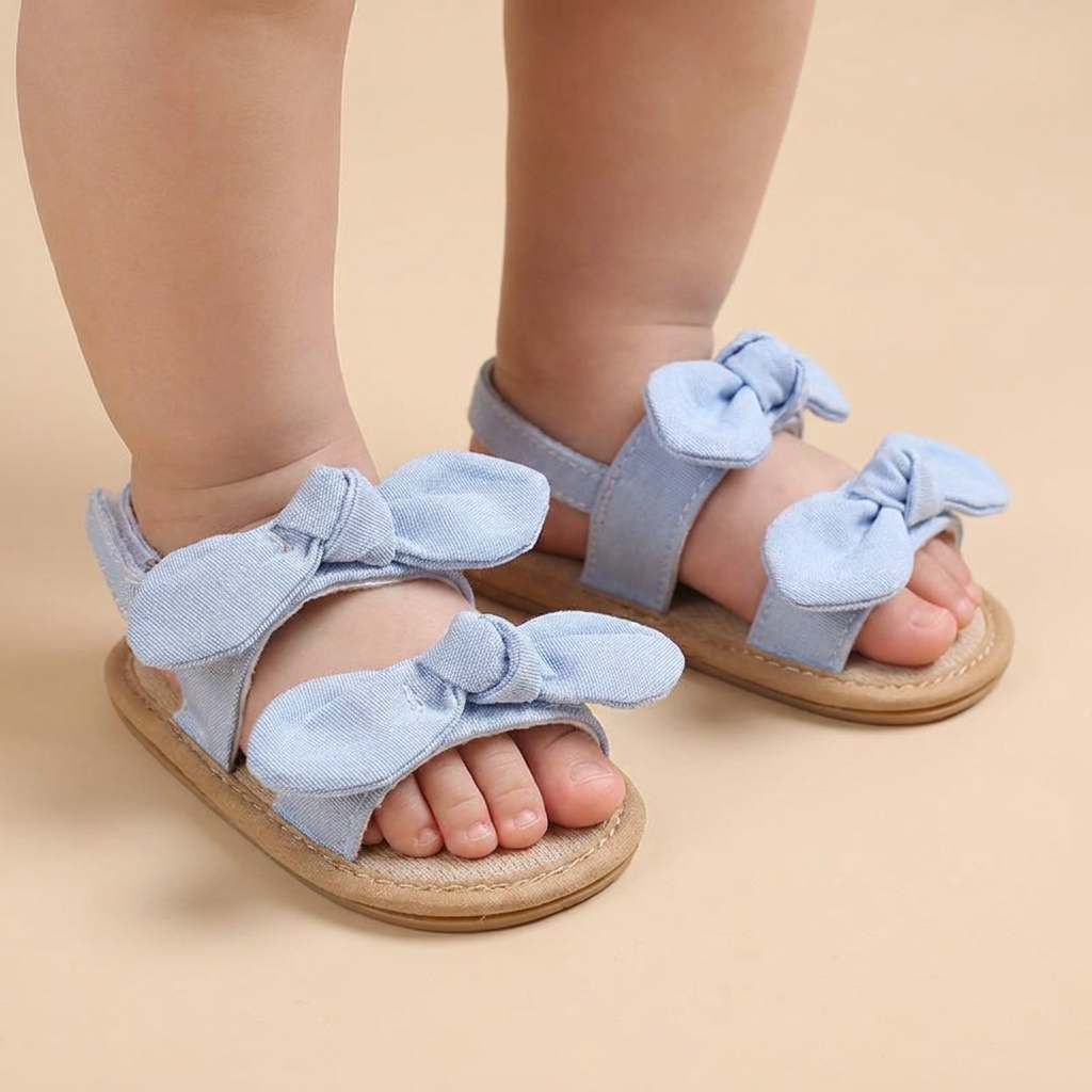 Bunny Ear Bow Sandals Blue