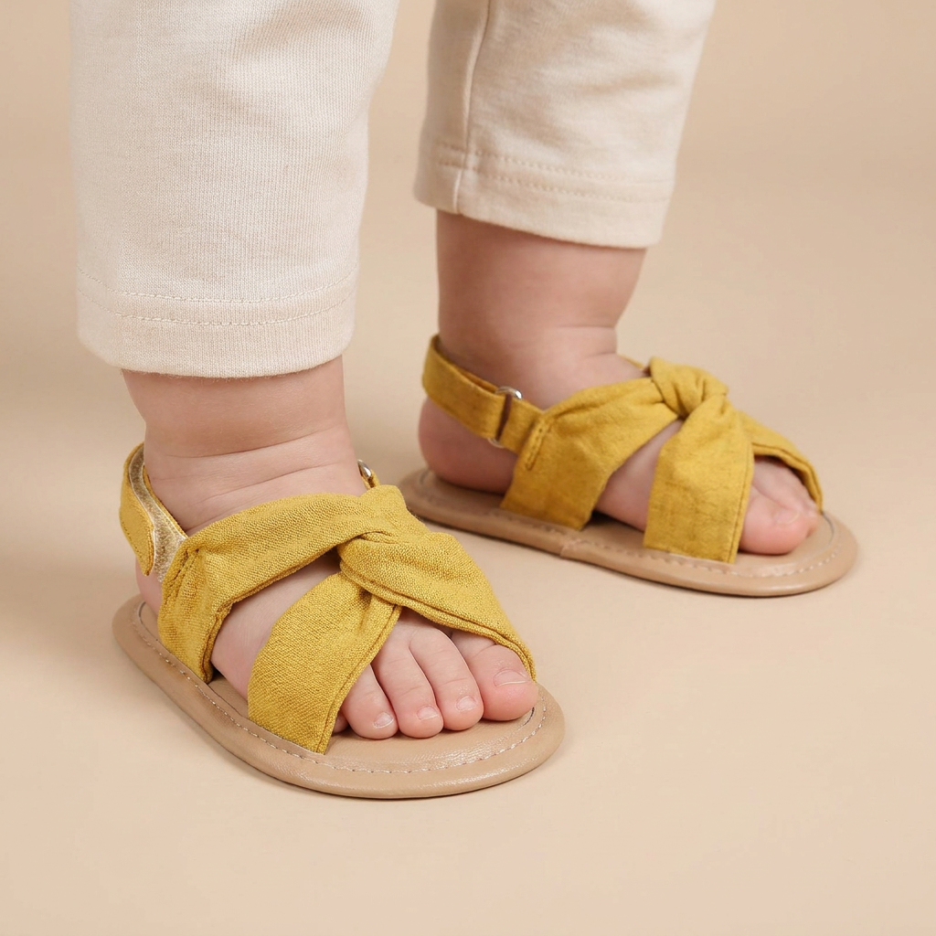 Knotted Cross-Strap Sandals