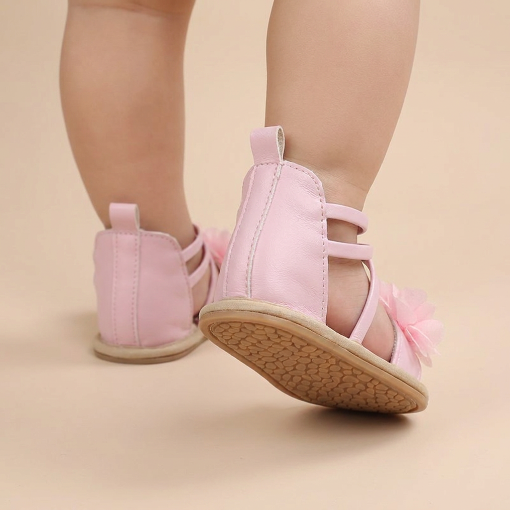 Gladiator Ruffle Flower Sandals