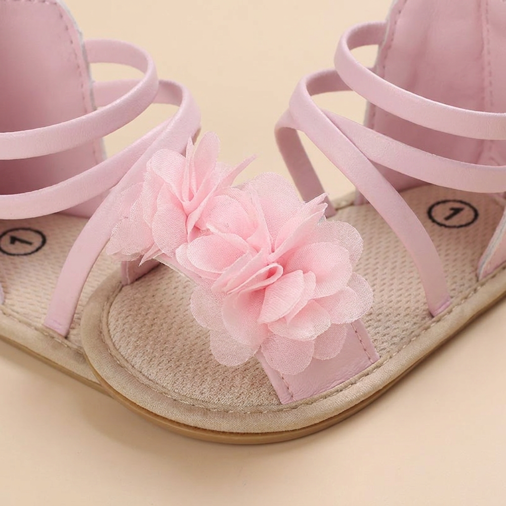Gladiator Ruffle Flower Sandals