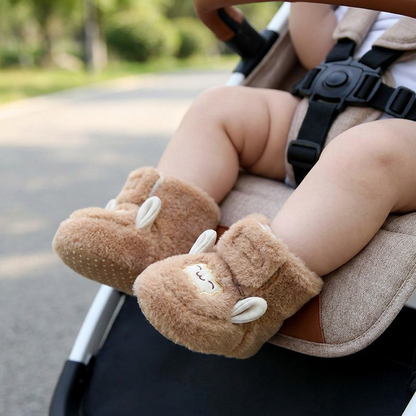 Warm & Cozy Fleece-Lined Baby Booties with Soft Non-Slip Soles