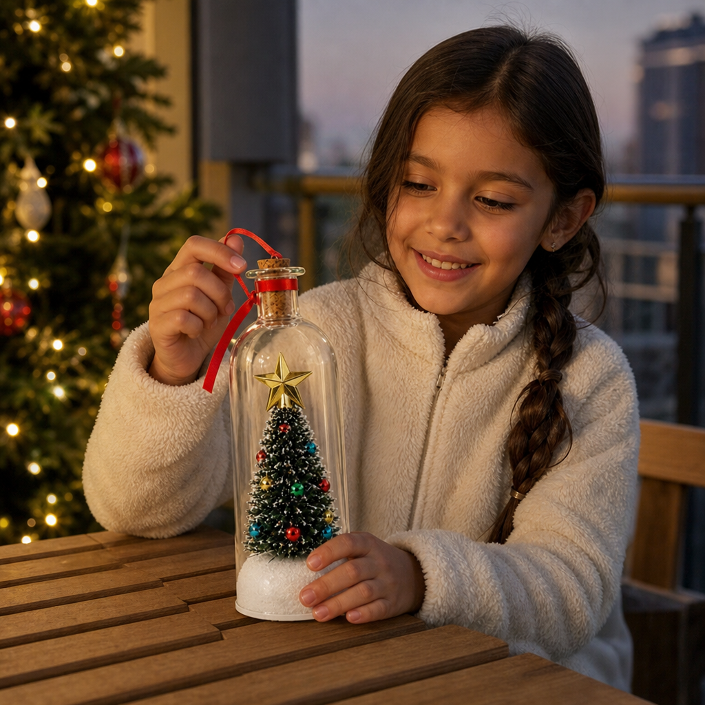 Recordable Christmas Message-in-a-Bottle Ornament with Voice Playback