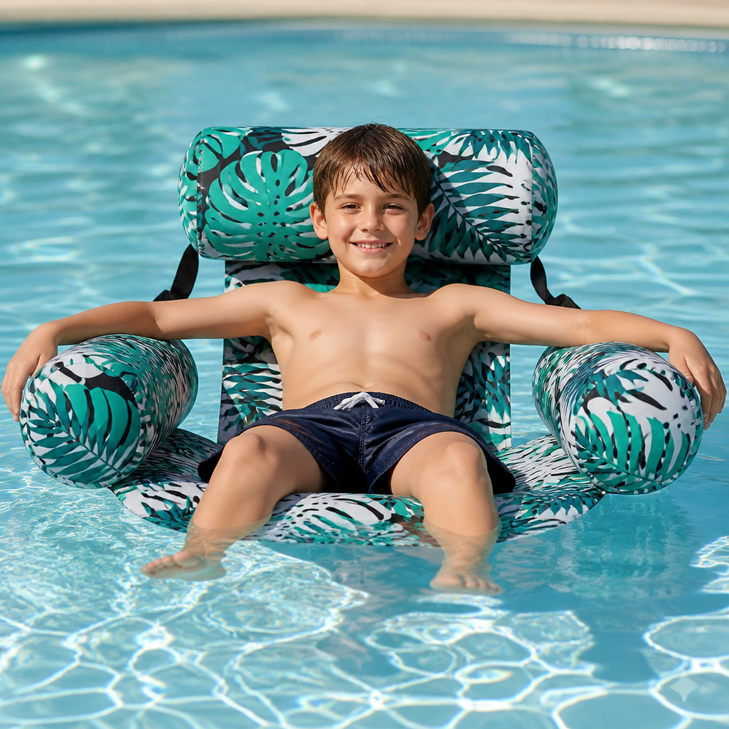Inflatable Pool Hammock with Backrest – Foldable Water Lounge
