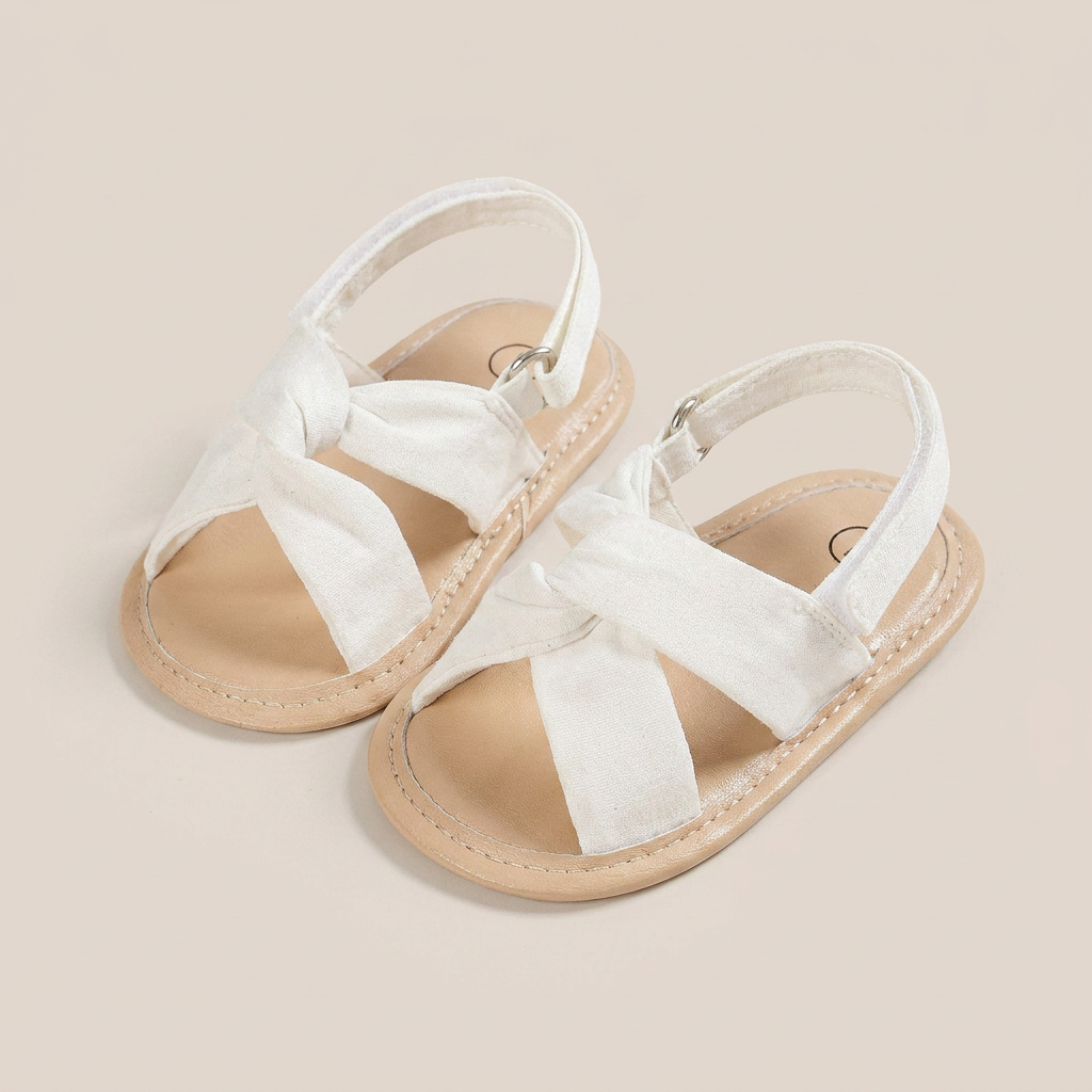 Knotted Cross-Strap Sandals