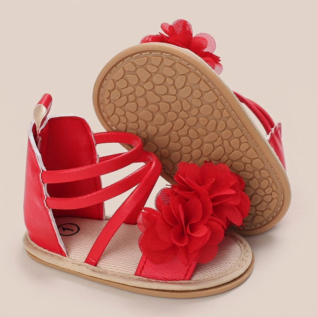 Gladiator Ruffle Flower Sandals