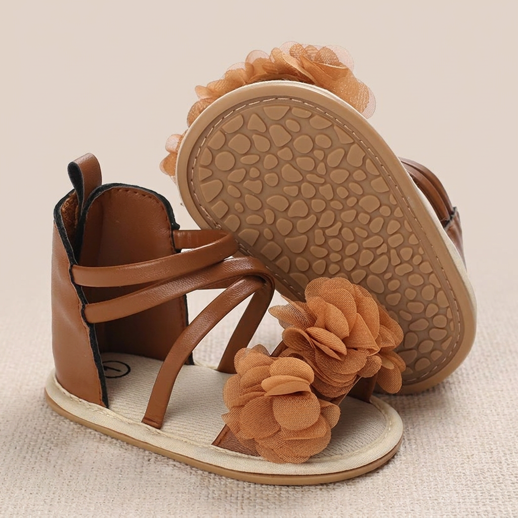 Gladiator Ruffle Flower Sandals