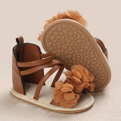 Gladiator Ruffle Flower Sandals