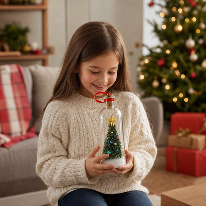 Recordable Christmas Message-in-a-Bottle Ornament with Voice Playback