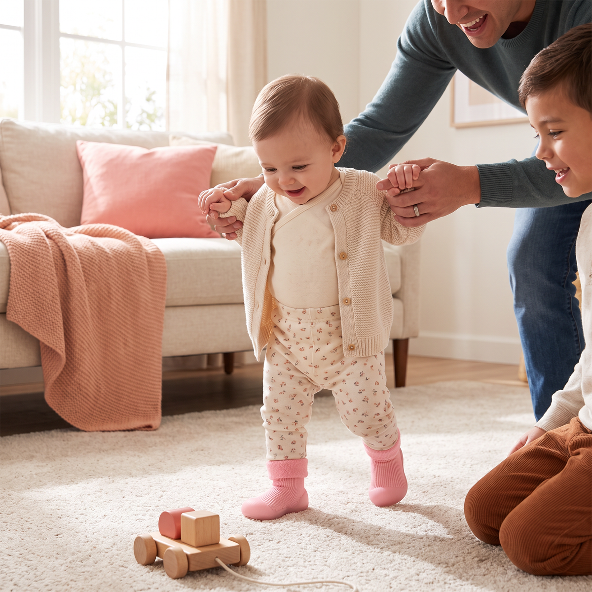 Warm Baby Walking Sock Shoes with Soft Non-Slip Soles