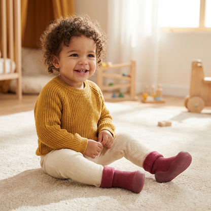 Warm Baby Walking Sock Shoes with Soft Non-Slip Soles