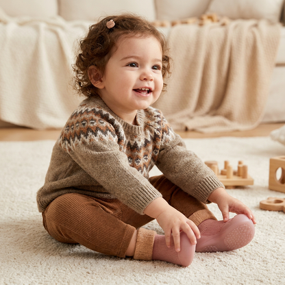 Warm Baby Walking Sock Shoes with Soft Non-Slip Soles