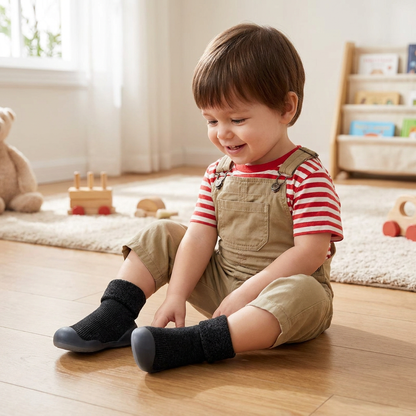 Warm Baby Walking Sock Shoes with Soft Non-Slip Soles