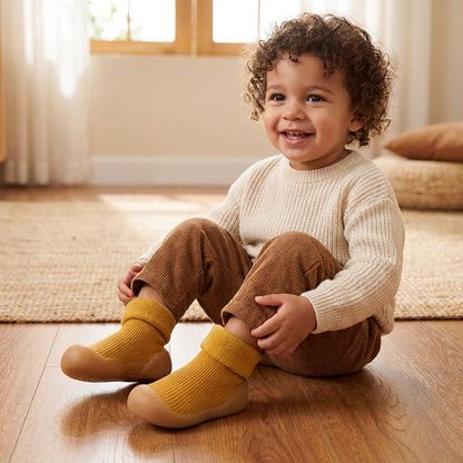Warm Baby Walking Sock Shoes with Soft Non-Slip Soles