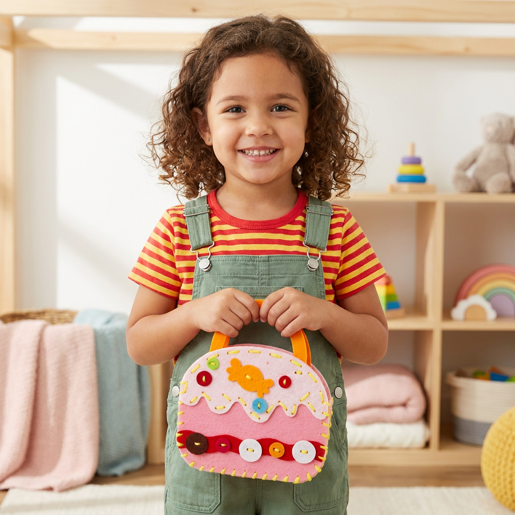 DIY Cute Felt Handbag Sewing Craft Kit for Kids