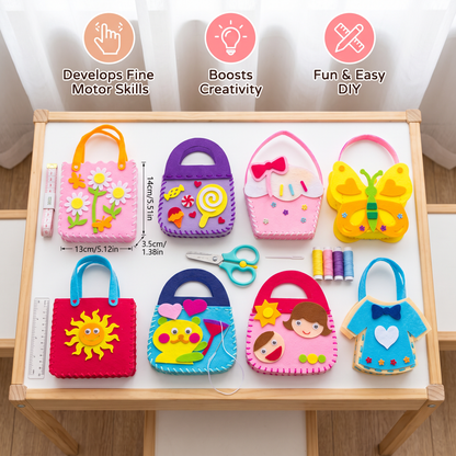 DIY Cute Felt Handbag Sewing Craft Kit for Kids