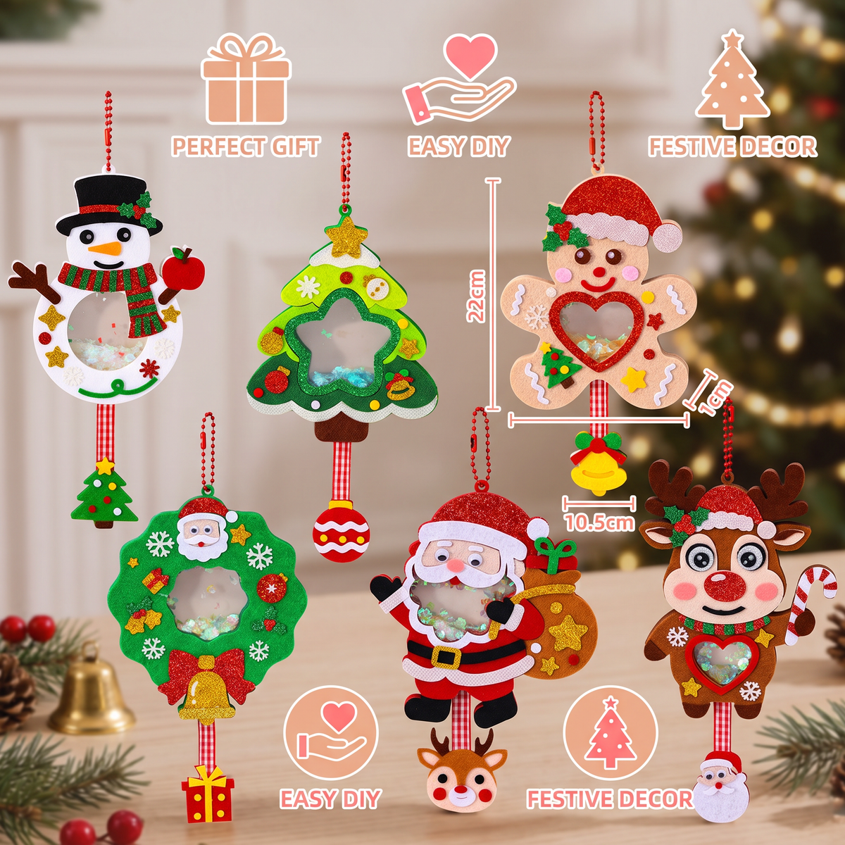DIY Christmas Shaker Ornament Craft Kit for Kids