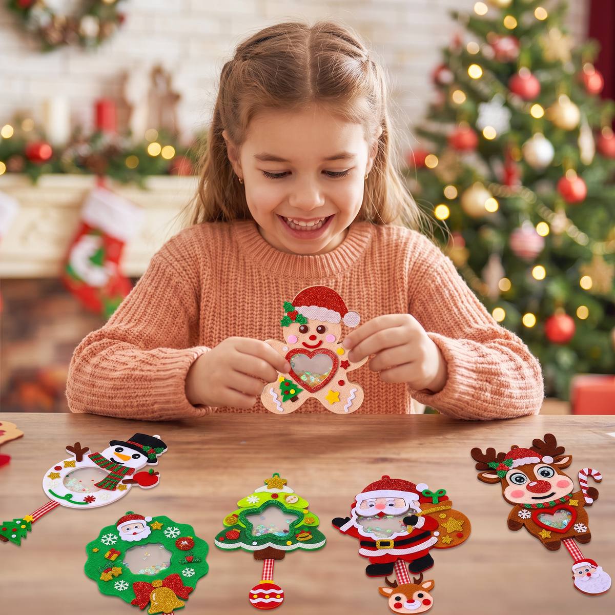 DIY Christmas Shaker Ornament Craft Kit for Kids