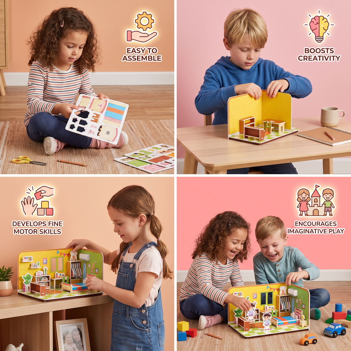 3D DIY Playroom Building Kit – Educational Puzzle & Craft Set