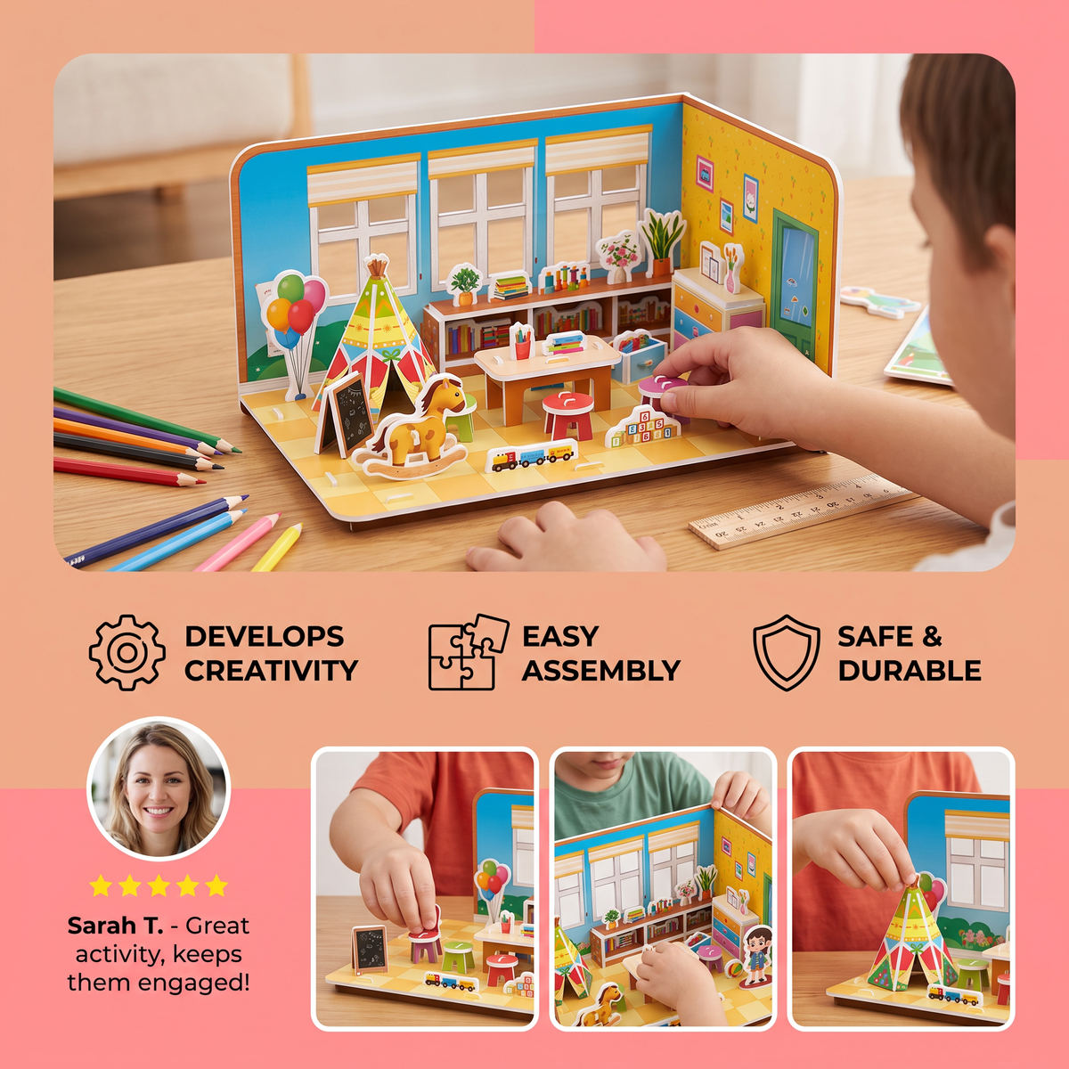 3D DIY Playroom Building Kit – Educational Puzzle & Craft Set