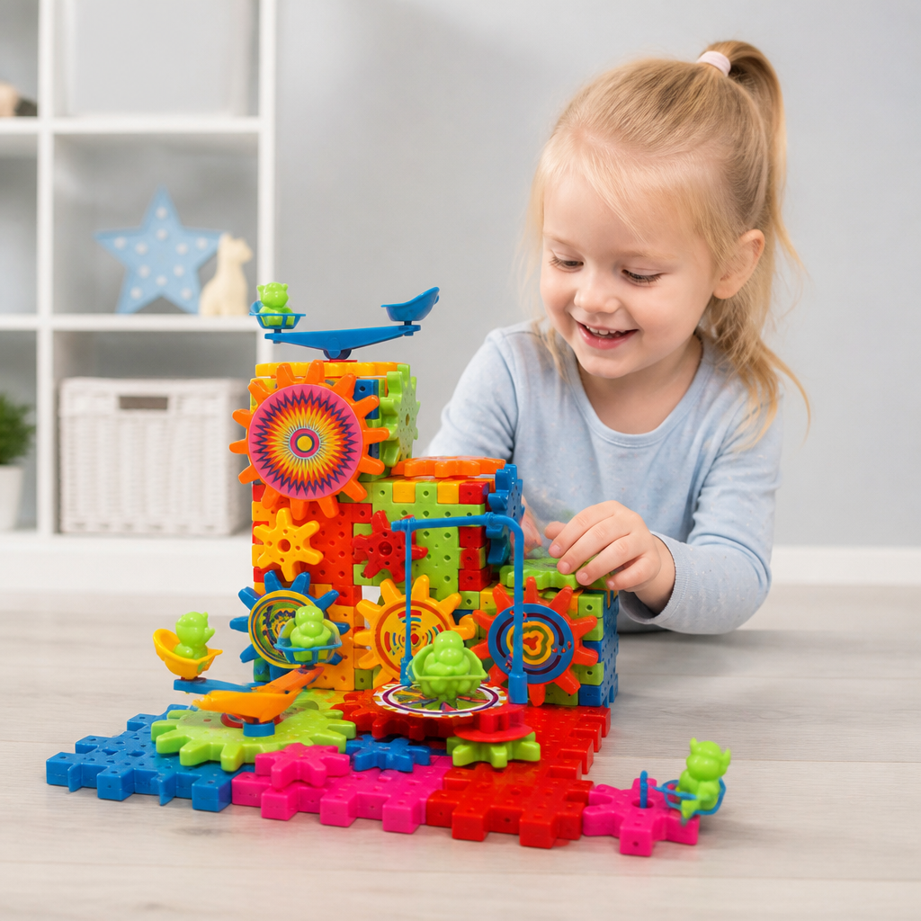 81-Piece STEM Gear Building Set – Interlocking Engineering Blocks for Kids