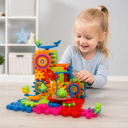 81-Piece STEM Gear Building Set – Interlocking Engineering Blocks for Kids