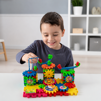 81-Piece STEM Gear Building Set – Interlocking Engineering Blocks for Kids