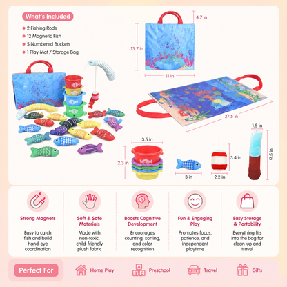 Montessori Plush Fishing Bond Toy
