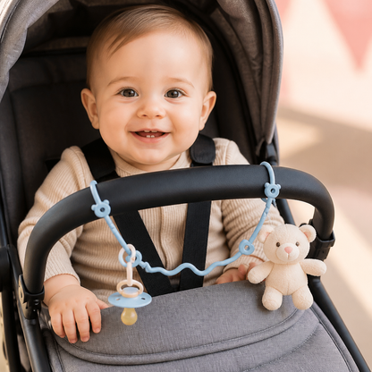 Silicone Baby Clip with Anti-Loss Protection – for Pacifiers & Toys (5 Pieces)