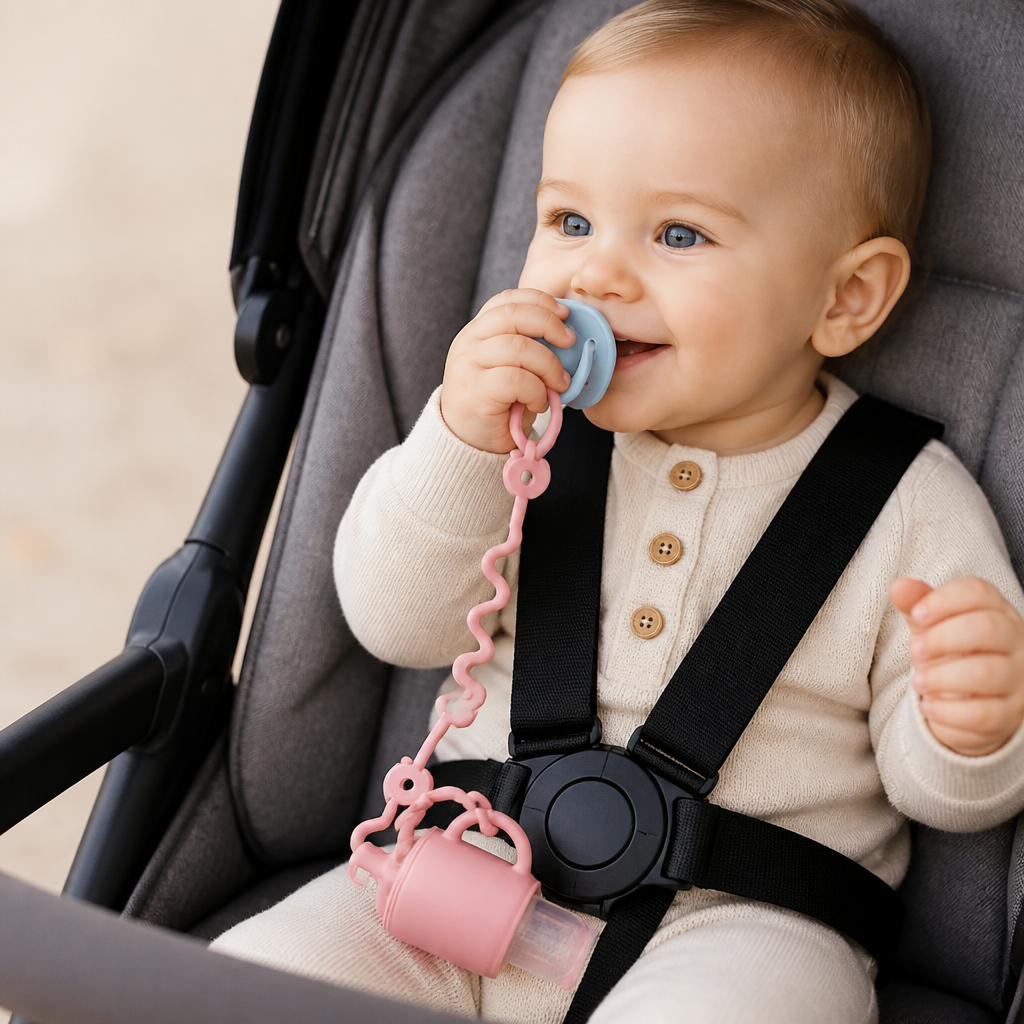 Silicone Baby Clip with Anti-Loss Protection – for Pacifiers & Toys (5 Pieces)