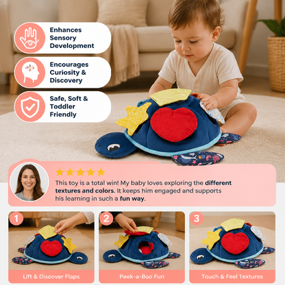 Montessori Turtle Activity Toy – Soft Sensory Play for Kids