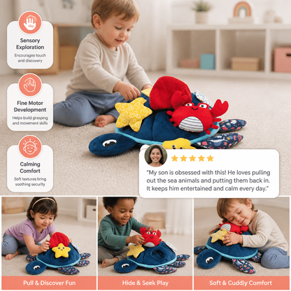 Montessori Turtle Activity Toy – Soft Sensory Play for Kids