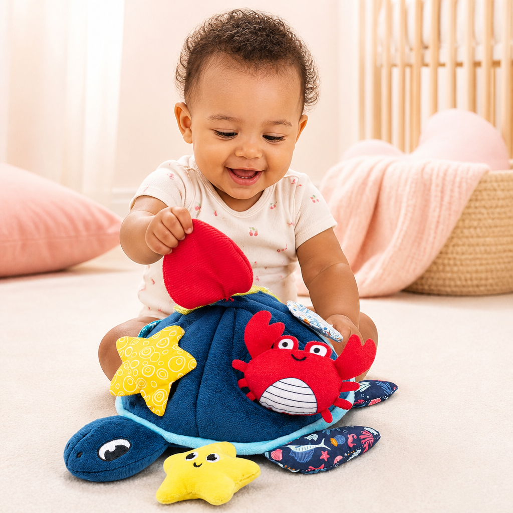 Montessori Turtle Activity Toy – Soft Sensory Play for Kids