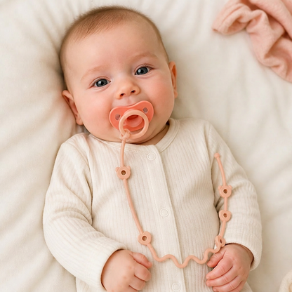 Silicone Baby Clip with Anti-Loss Protection – for Pacifiers & Toys (5 Pieces)