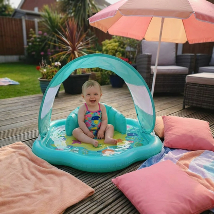 Inflatable Baby Splash Play Mat with Canopy – Water Play & Sun Protection for Toddlers