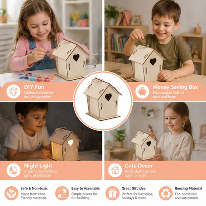 Colorful DIY Wooden Birdhouse Kit for Kids – Paint & Craft Set