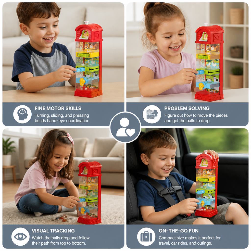 Interactive Farm Ball Run Toy for Fine Motor & Problem-Solving Skills