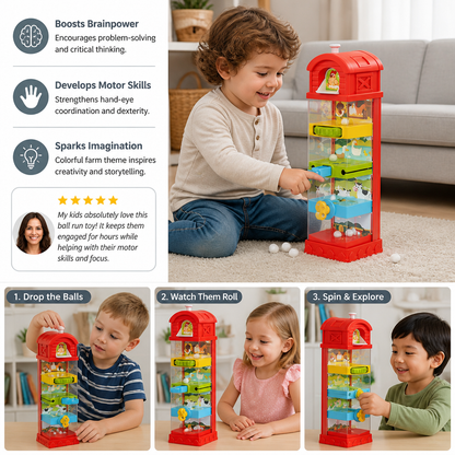 Interactive Farm Ball Run Toy for Fine Motor & Problem-Solving Skills