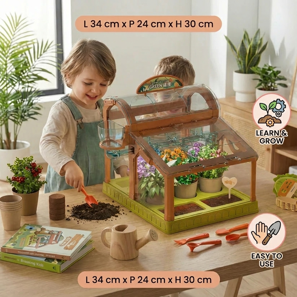 LED Acrylic Kids Greenhouse – Indoor Plant Growing Kit for Learning & Fun