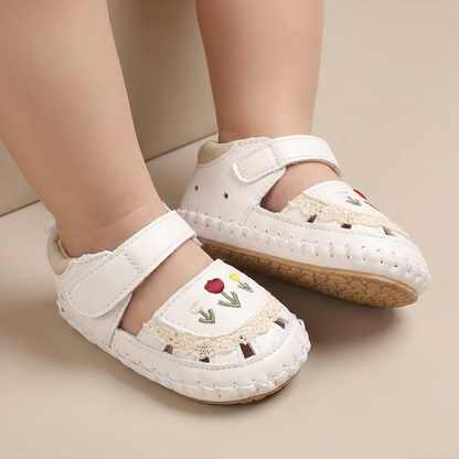 Lace Trim Flower Sneaker Sandals
