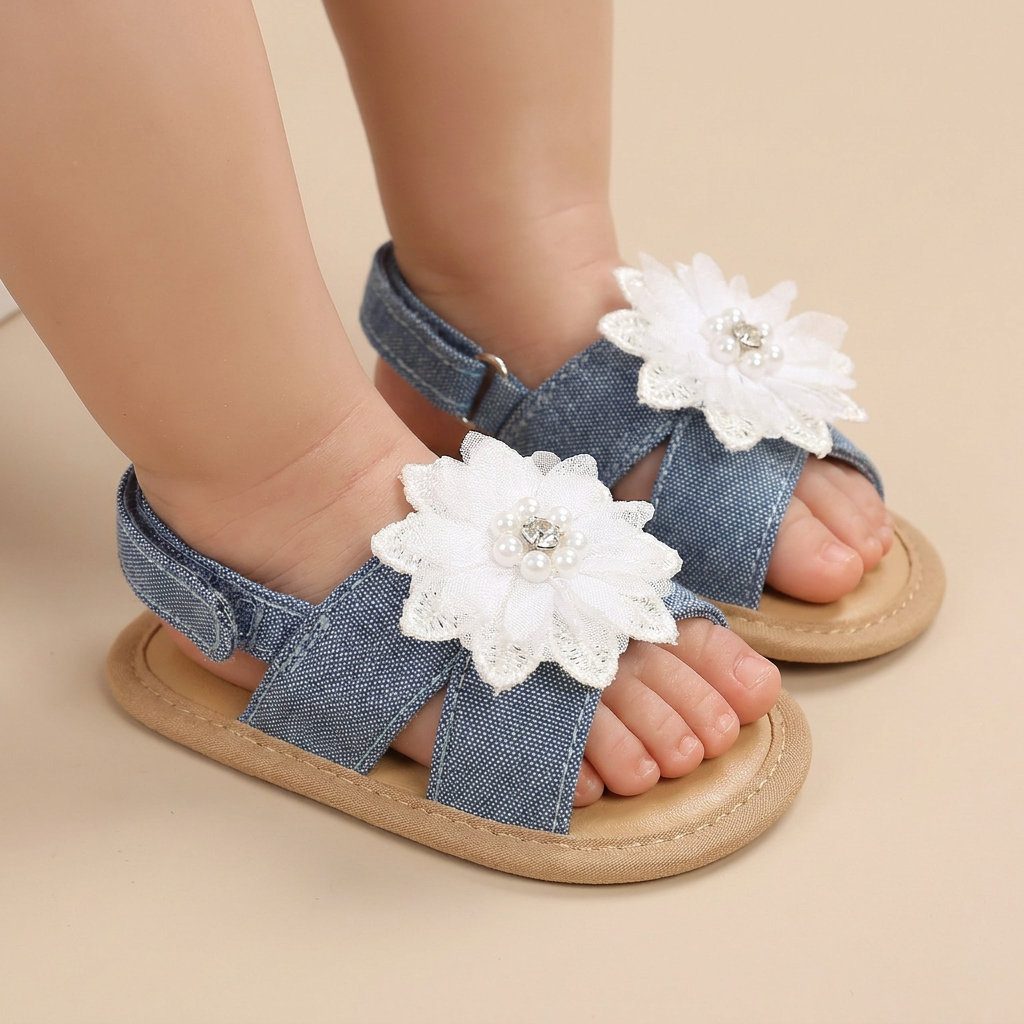Flower Bow Slingback Sandals