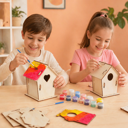 Colorful DIY Wooden Birdhouse Kit for Kids – Paint & Craft Set
