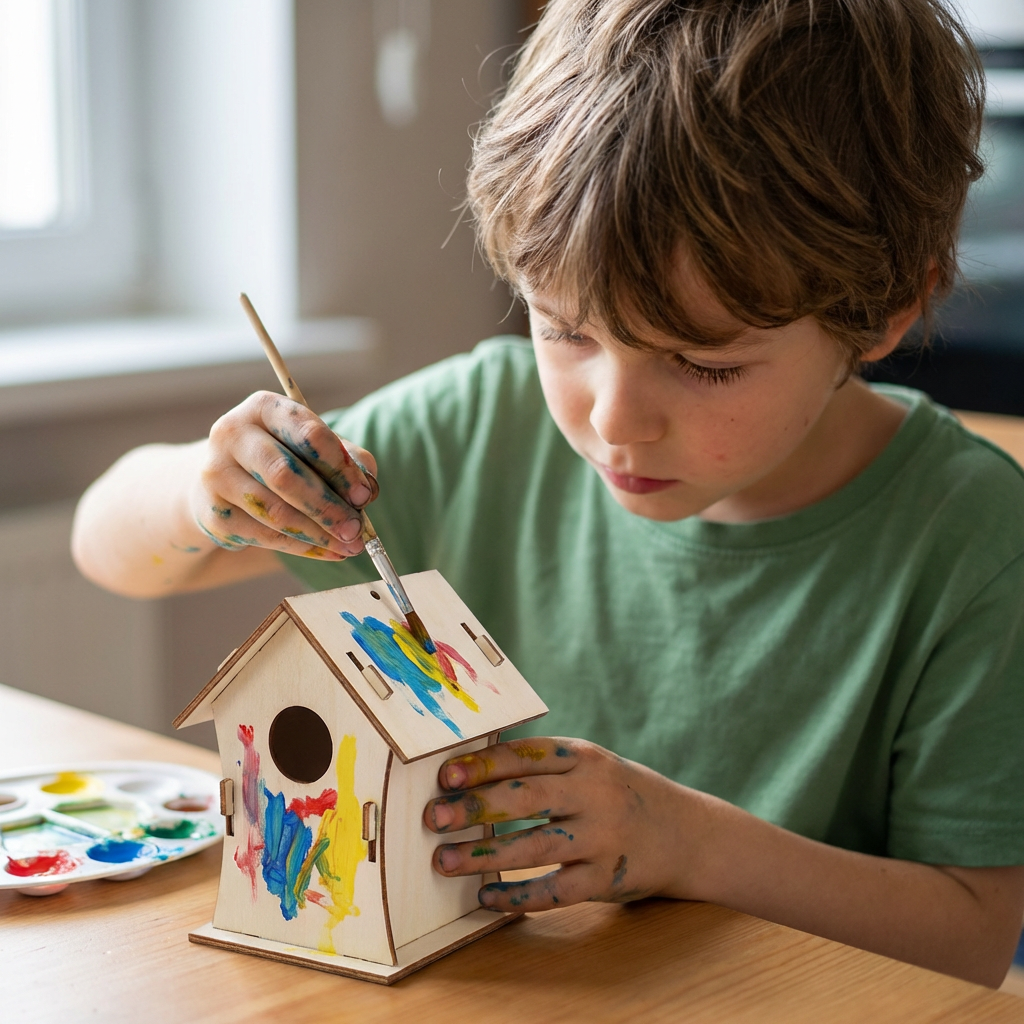 Colorful DIY Wooden Birdhouse Kit for Kids – Paint & Craft Set