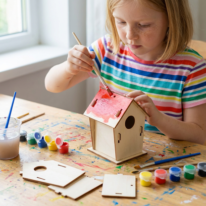 Colorful DIY Wooden Birdhouse Kit for Kids – Paint & Craft Set