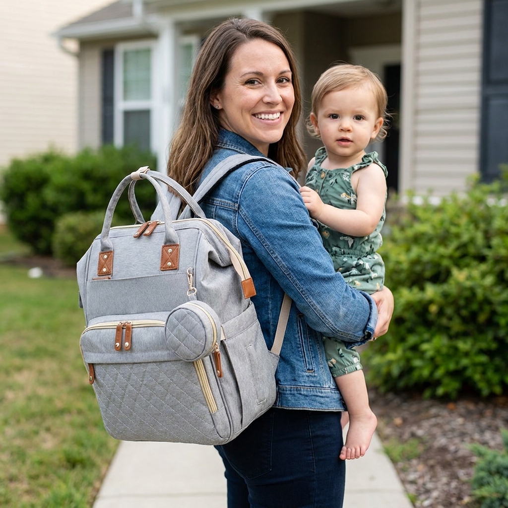 3-in-1 Travel Diaper Backpack with Foldable Baby Bed – Perfect for On-the-Go Parents