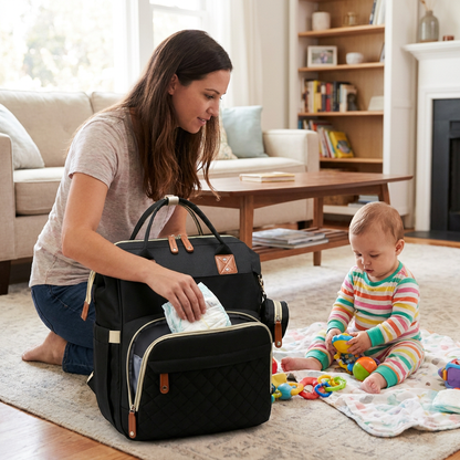 3-in-1 Travel Diaper Backpack with Foldable Baby Bed – Perfect for On-the-Go Parents